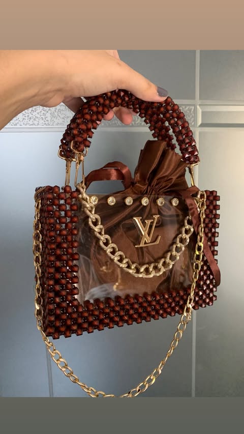 Ladies Bags, white stylish Ladies Purse with golden chain and Diamonds